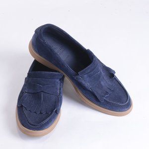 BRUNELLO CUCINELLI blue suede moccasin loafers in EUC!
